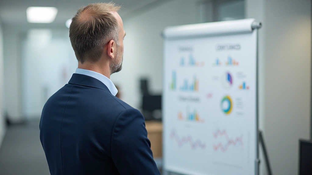 Close-up van iemand die gegevens en grafieken aanwijst op een whiteboard met concrete voorbeelden